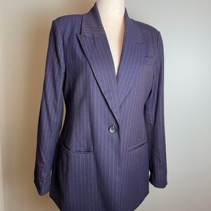 Avec Les Filles Navy and Red Striped Jacket